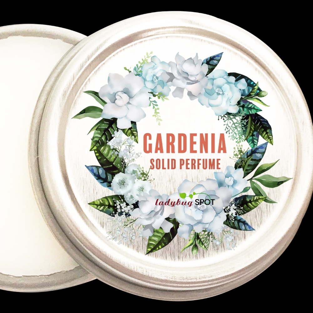 Fresh Green Aldehydic Tropical Creamy Gardenia Solid Perfume 1 OZ Tin Handmade